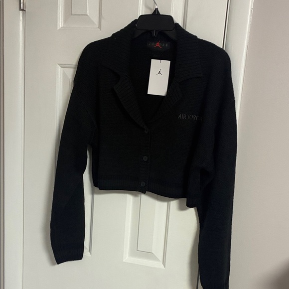 Jordan Sweaters - Jordan Women's Black Cropped Cardigan Sweater